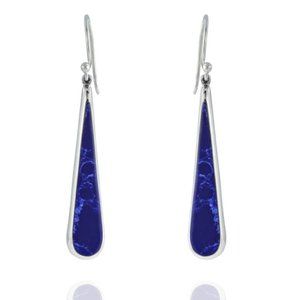 STERLING SILVER Lapis Lazuli DROP EARRINGS e10489